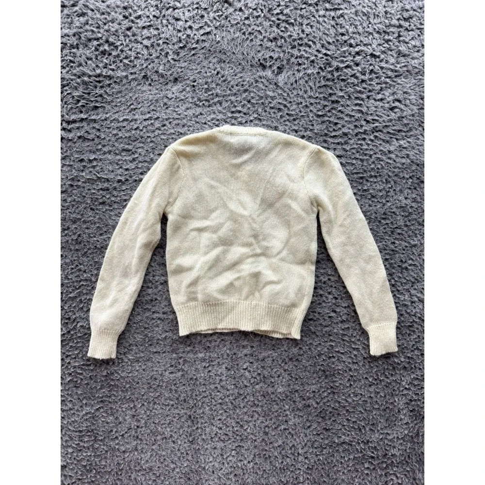 Vintage Ralph Lauren Cotton Wool Knitted‎ Cardigan White Toddler Size 2/2T